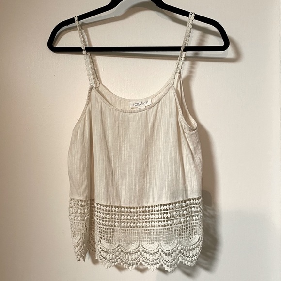 Forever 21 Tops - FOREVER21 Crochet Pattern Tank Top